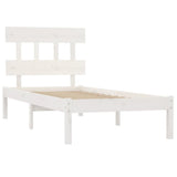 Bed Frame without Mattress White 90x190 cm Solid Wood - Top-Down View