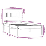 Bed Frame without Mattress White 90x190 cm Solid Wood - Rear View