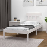 Bed Frame without Mattress White 90x190 cm Solid Wood