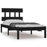 Bed Frame without Mattress Black 90x190 cm Solid Wood