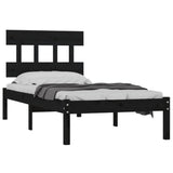 Bed Frame without Mattress Black 90x190 cm Solid Wood