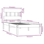 Bed Frame without Mattress Black 90x190 cm Solid Wood