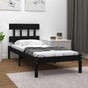 Bed Frame without Mattress Black 90x190 cm Solid Wood