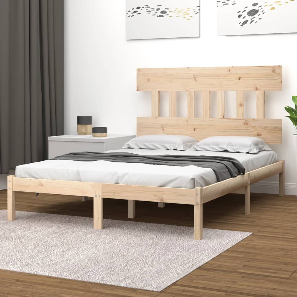 Bed Frame without Mattress 150x200 cm Solid Wood