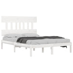 Bed Frame without Mattress White 150x200 cm Solid Wood