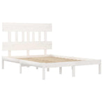 Bed Frame without Mattress White 150x200 cm Solid Wood