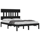 Bed Frame without Mattress Black 150x200 cm Solid Wood