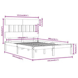 Bed Frame without Mattress Black 150x200 cm Solid Wood
