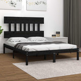 Bed Frame without Mattress Black 150x200 cm Solid Wood