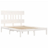Bed Frame without Mattress White 183x203 cm King Solid Wood - Top-Down View