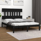Bed Frame without Mattress Black 183x203 cm King Solid Wood