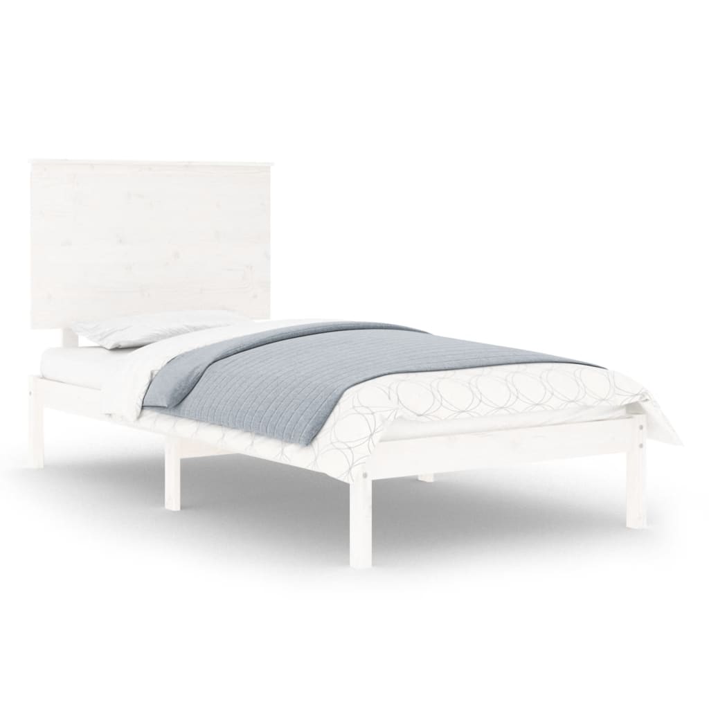 Bed Frame without Mattress White 90x190 cm Solid Wood