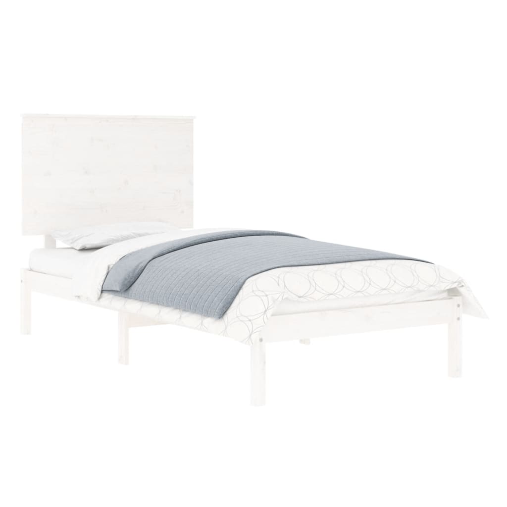Bed Frame without Mattress White 90x190 cm Solid Wood