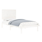 Bed Frame without Mattress White 90x190 cm Solid Wood - Side View