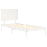 Bed Frame without Mattress White 90x190 cm Solid Wood - Top-Down View