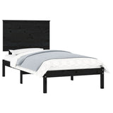 Bed Frame without Mattress Black 90x190 cm Solid Wood