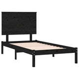 Bed Frame without Mattress Black 90x190 cm Solid Wood - Top-Down View