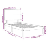 Bed Frame without Mattress Black 90x190 cm Solid Wood