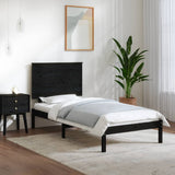 Bed Frame without Mattress Black 90x190 cm Solid Wood