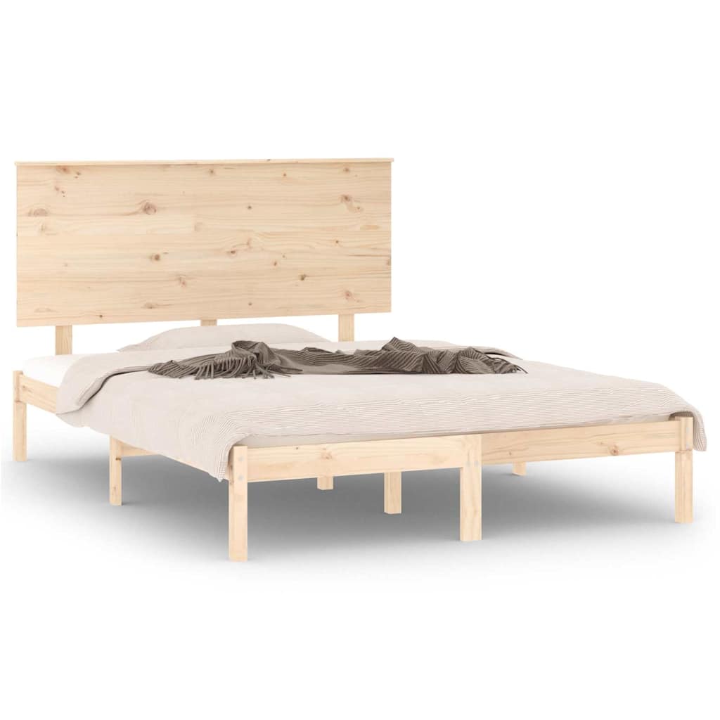 Bed Frame without Mattress 135x190 cm Solid Wood