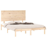 Bed Frame without Mattress 135x190 cm Solid Wood - Side View