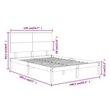 Bed Frame without Mattress 135x190 cm Solid Wood