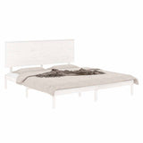 Bed Frame without Mattress White 150x200 cm Solid Wood