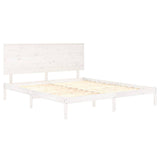 Bed Frame without Mattress White 150x200 cm Solid Wood