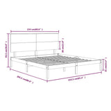 Bed Frame without Mattress White 150x200 cm Solid Wood - Rear View