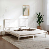 Bed Frame without Mattress White 150x200 cm Solid Wood