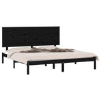 Bed Frame without Mattress Black 150x200 cm Solid Wood