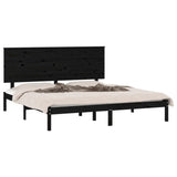 Bed Frame without Mattress Black 150x200 cm Solid Wood - Side View
