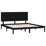 Bed Frame without Mattress Black 150x200 cm Solid Wood