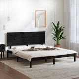 Bed Frame without Mattress Black 150x200 cm Solid Wood