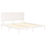 Bed Frame without Mattress White 183x203 cm King Solid Wood - Top-Down View