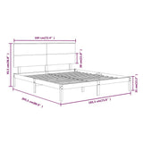 Bed Frame without Mattress Black 183x203 cm King Solid Wood