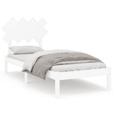 Bed Frame without Mattress White 90x190 cm Solid Wood - Front View