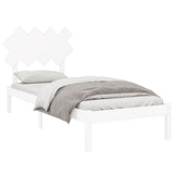 Bed Frame without Mattress White 90x190 cm Solid Wood - Side View