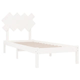 Bed Frame without Mattress White 90x190 cm Solid Wood - Top-Down View