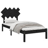 Bed Frame without Mattress Black 90x190 cm Solid Wood