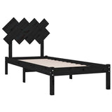 Bed Frame without Mattress Black 90x190 cm Solid Wood - Top-Down View
