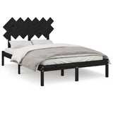 Bed Frame without Mattress Black 135x190 cm Solid Wood