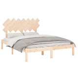 Bed Frame without Mattress 150x200 cm Solid Wood - Side View