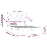 Bed Frame without Mattress 150x200 cm Solid Wood