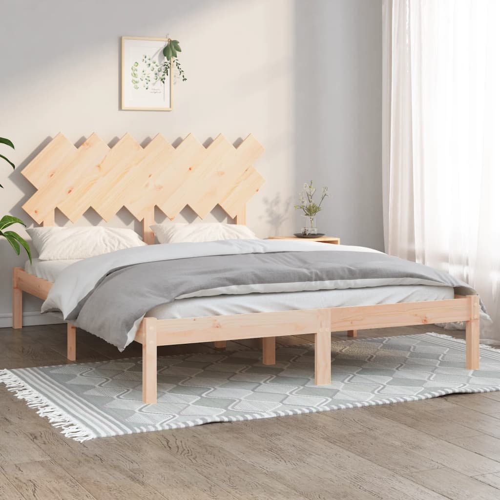 Bed Frame without Mattress 150x200 cm Solid Wood