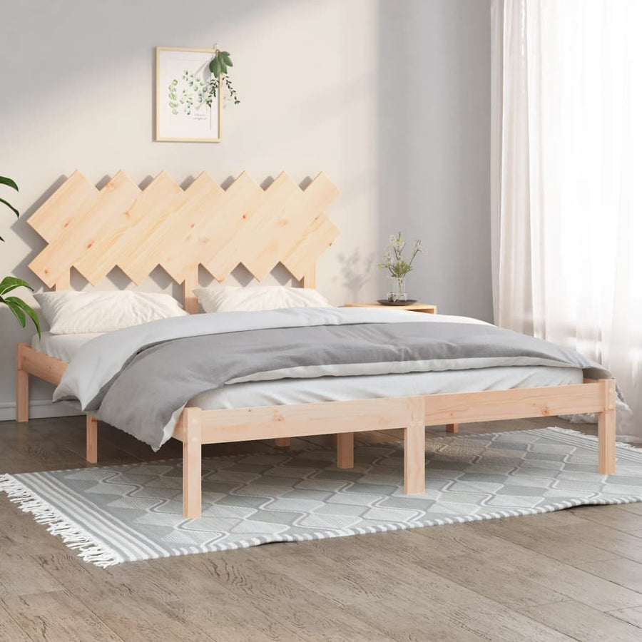 Bed Frame without Mattress 150x200 cm King Size Solid Wood