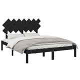 Bed Frame without Mattress Black 150x200 cm Solid Wood