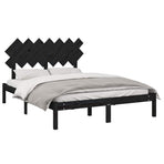 Bed Frame without Mattress Black 150x200 cm Solid Wood