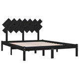 Bed Frame without Mattress Black 150x200 cm Solid Wood