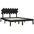 Bed Frame without Mattress Black 150x200 cm Solid Wood